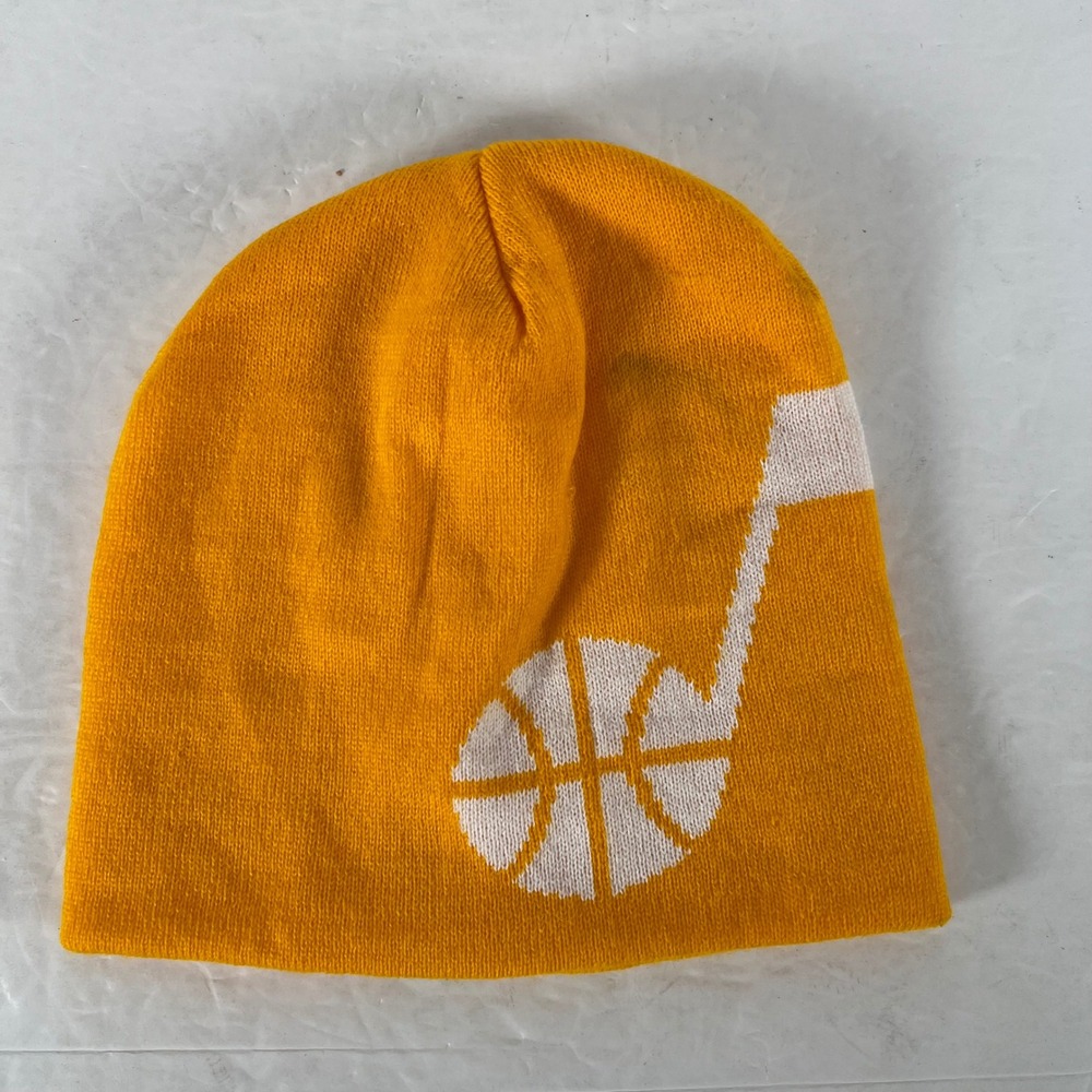 NordicTrack Utah Jazz NBA Beanie Yellow Knit Hat Music Note Logo